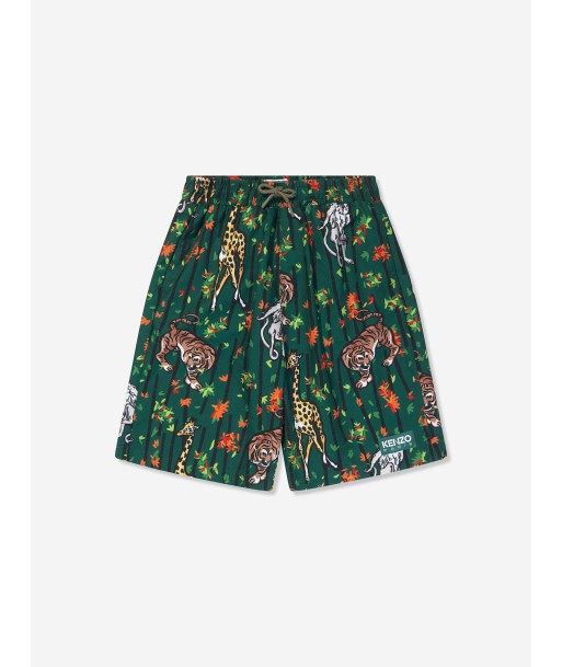 KENZO Boys Bamboo Jungle Swim Shorts in Green Par le système avancé 