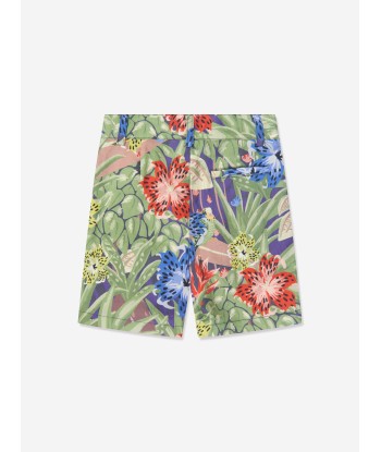 KENZO Boys Tropical Bermuda Shorts in Navy du meilleur 