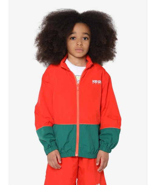 KENZO Boys Bicolour Zip Up Cardigan in Red Faites des économies