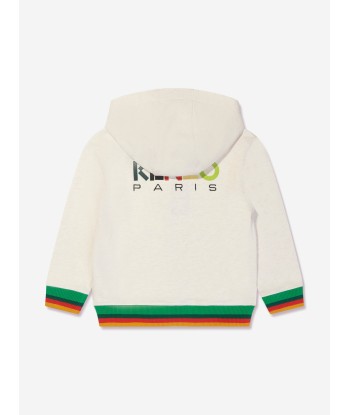 KENZO Boys Logo Zip Up Top in Beige Economisez 