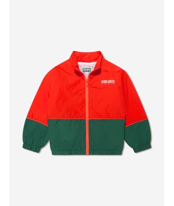 KENZO Boys Bicolour Zip Up Cardigan in Red Faites des économies