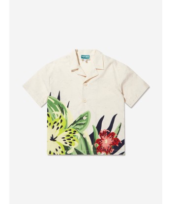 KENZO Boys Short Sleeve Tropical Shirt in Cream Toutes les collections ici