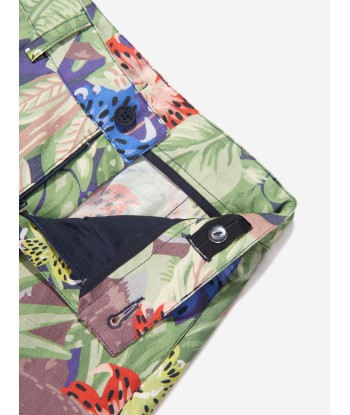 KENZO Boys Tropical Bermuda Shorts in Navy du meilleur 