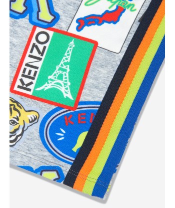 KENZO Boys Badge Print Bermuda Shorts in Grey vous aussi creer 