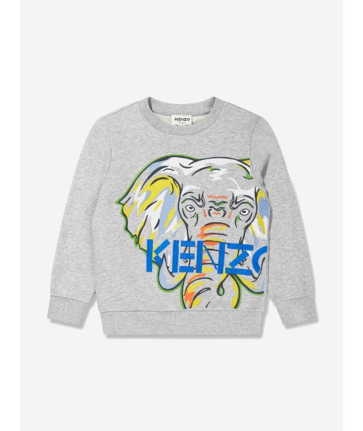 KENZO Boys Elephant Sweatshirt in Grey Les êtres humains sont 