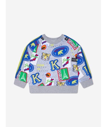 KENZO Boys Badge Print Sweatshirt in Grey votre restaurant rapide dans 