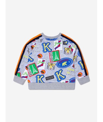 KENZO Boys Badge Print Sweatshirt in Grey votre restaurant rapide dans 