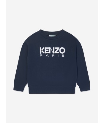 KENZO Boys Embroidered Logo Sweatshirt in Navy en linge