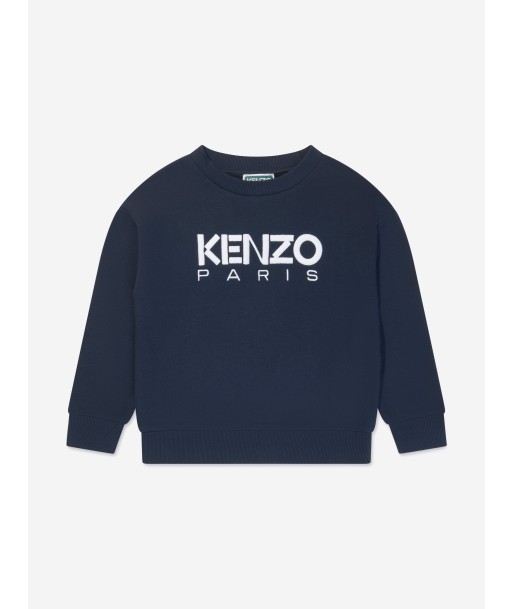 KENZO Boys Embroidered Logo Sweatshirt in Navy en linge