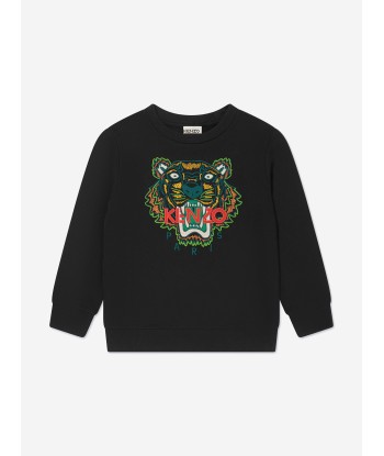 KENZO Boys Tiger Sweatshirt in Black Dans la société mordern