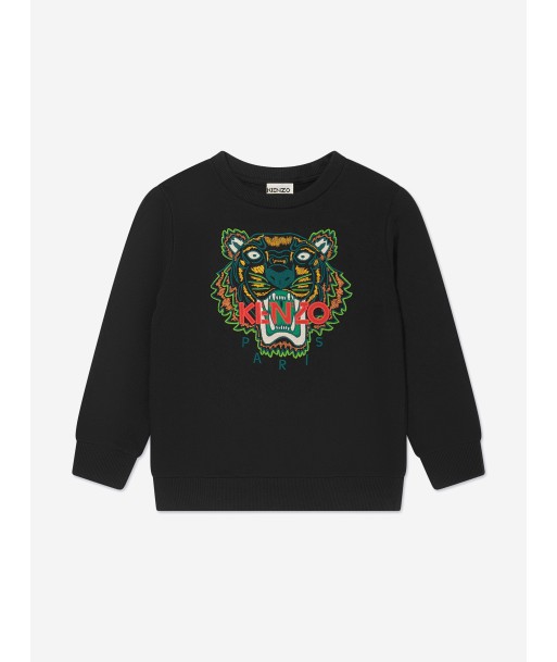 KENZO Boys Tiger Sweatshirt in Black Dans la société mordern