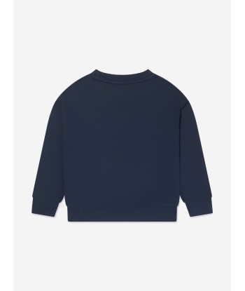 KENZO Boys Embroidered Logo Sweatshirt in Navy en linge