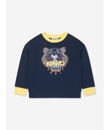 KENZO Boys Tiger Sweatshirt in Navy 50% de réduction en Octobre 2024