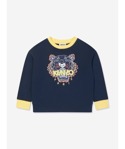 KENZO Boys Tiger Sweatshirt in Navy 50% de réduction en Octobre 2024