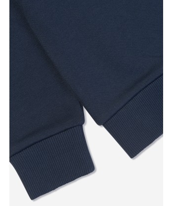 KENZO Boys Embroidered Logo Sweatshirt in Navy en linge