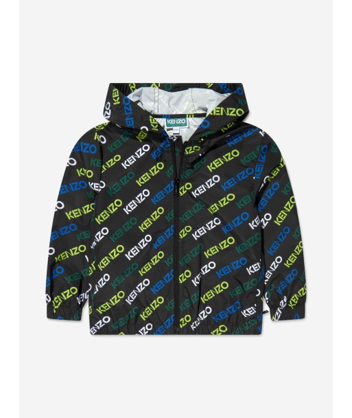 KENZO Kids Hooded Logo Windbreaker in Black à prix réduit toute l'année