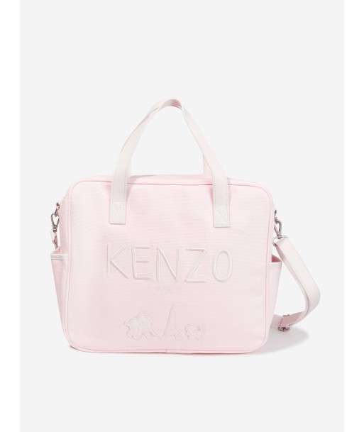 KENZO Baby Girls Embroidered Logo Changing Bag in Pink solde