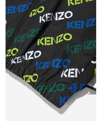 KENZO Kids Hooded Logo Windbreaker in Black à prix réduit toute l'année