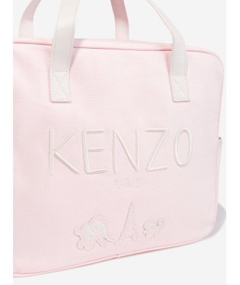 KENZO Baby Girls Embroidered Logo Changing Bag in Pink solde