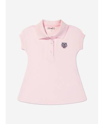 KENZO Baby Girls Organic Cotton Tiger Polo Dress in Pink pas cheres