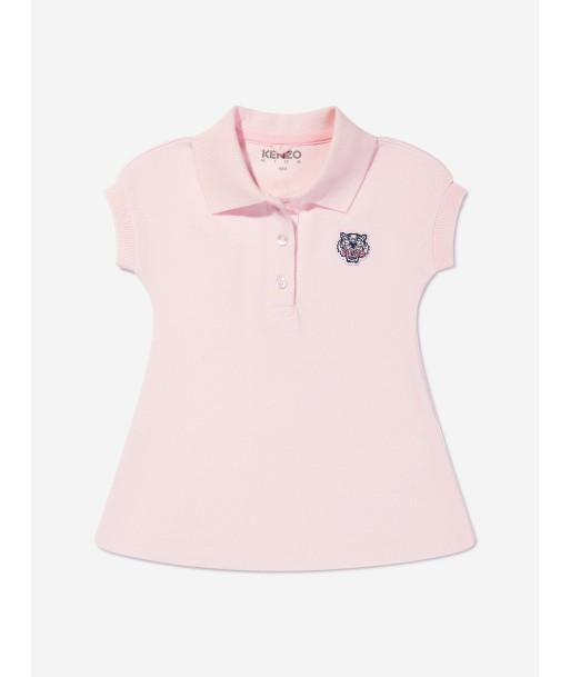 KENZO Baby Girls Organic Cotton Tiger Polo Dress in Pink pas cheres