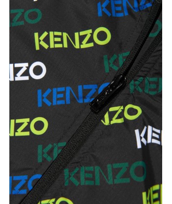 KENZO Kids Hooded Logo Windbreaker in Black à prix réduit toute l'année