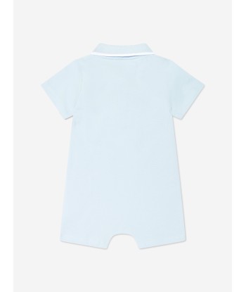 KENZO Baby Boys Organic Cotton Tiger Polo Romper in Blue Par le système avancé 