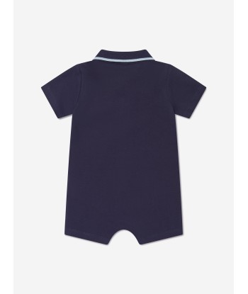 KENZO Baby Boys Organic Cotton Tiger Polo Romper in Navy la livraison gratuite