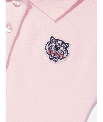 KENZO Baby Girls Organic Cotton Tiger Polo Dress in Pink pas cheres