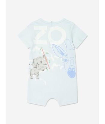 KENZO Baby Boys Organic Cotton Tiger Romper in Blue acheter en ligne