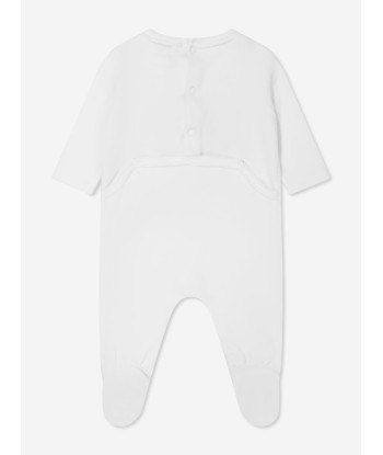 KENZO Baby Organic Cotton Elephant Babygrow in White du meilleur 