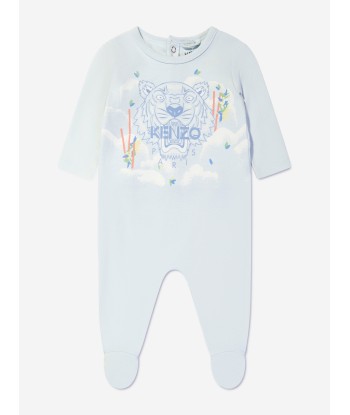 KENZO Baby Boys Organic Cotton Tiger Babygrow in Blue Véritable concentré