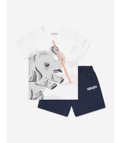 KENZO Baby Boys Organic Cotton T-Shirt And Shorts Set in Navy meilleur choix