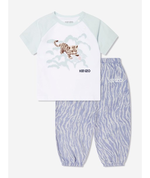 KENZO Baby Boys Organic Cotton T-Shirt And Pants Set in Blue sélection de produits