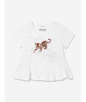 KENZO Baby Girls Organic Cotton T-Shirt And Shorts Set in White À commander