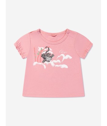 KENZO Baby Girls Organic Cotton T-Shirt And Pants Set in Pink Livraison rapide