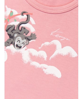 KENZO Baby Girls Organic Cotton T-Shirt And Pants Set in Pink Livraison rapide