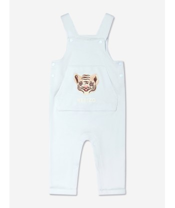 KENZO Baby Boys Organic Cotton T-Shirt And Dungarees Set in Blue en linge