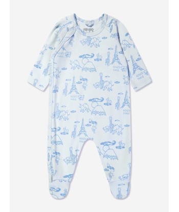 KENZO Baby Boys Organic Cotton Babygrow Set in Blue de pas cher