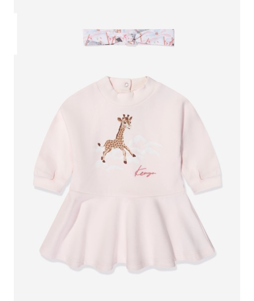 KENZO Baby Girls Organic Cotton Dress And Headband Set in Pink 2 - 3 jours ouvrés.