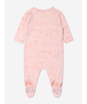 KENZO Baby Girls Organic Cotton Babygrow Set in Pink destockage