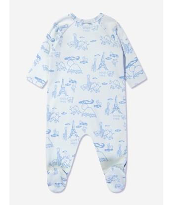 KENZO Baby Boys Organic Cotton Babygrow Set in Blue de pas cher