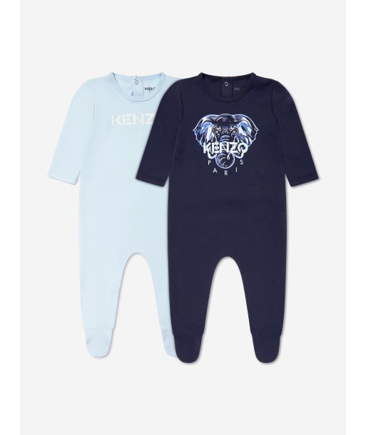 KENZO Baby Girls Organic Cotton 2 Piece Babygrow Set in Blue outlet