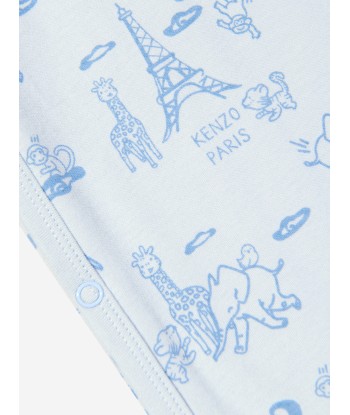 KENZO Baby Boys Organic Cotton Babygrow Set in Blue de pas cher