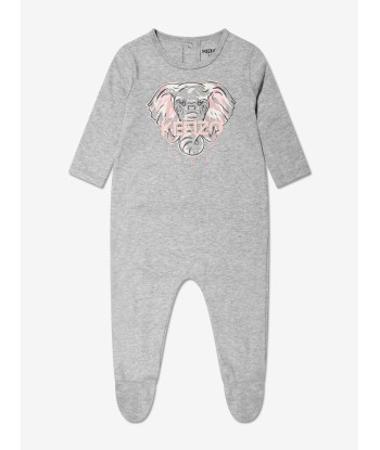 KENZO Baby Girl Organic Cotton 2 Piece Babygrow Set in Grey france