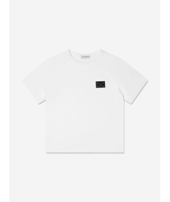 Dolce & Gabbana Boys Logo T-Shirt in White la colonne vertébrale