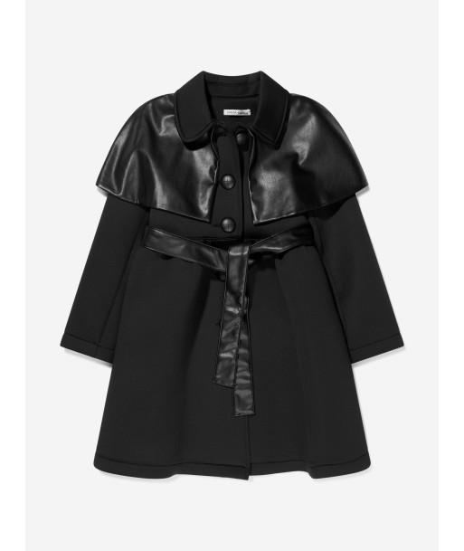 Mama Luma Girlst Faux Leather Detail Belted Coat pas cher