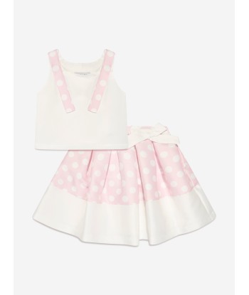 Mama Luma Girls Blouse And Skirt Set in White pas chere