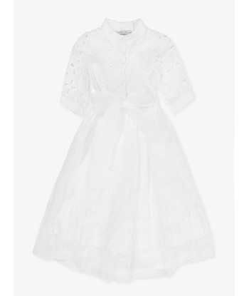 Mama Luma Girls Layered Look Dress in Ivory Faites des économies