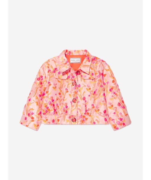 Mama Luma Girls Floral Jacket in Pink destockage